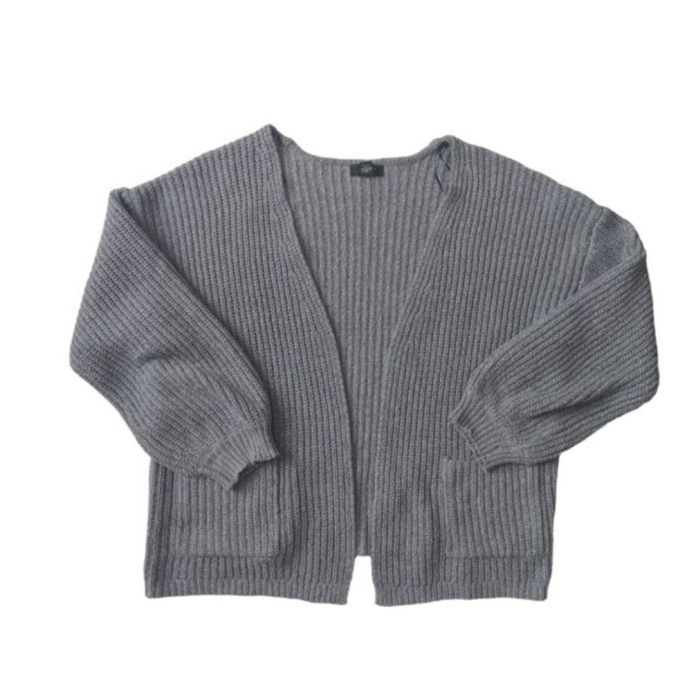 Forever 21 Gray Knit Ribbed Chunky Plus Size Open Front Cardigan Women's Size 3X